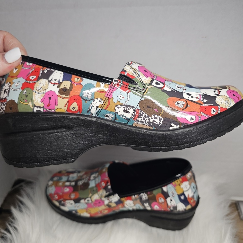 Easy Works Easy Street Multi Dogs Slip On Clogs Shoes 7W Women's